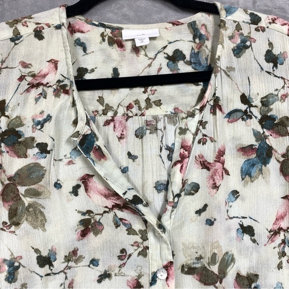 J. Jill Floral Popover Tunic Top Size M Tall Lightweight - Picture 2 of 8